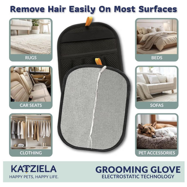 Katziela FurTidy Hair Remover Dog Grooming Gloves
