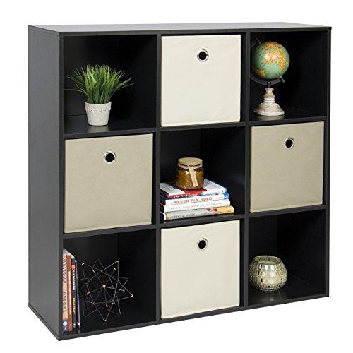 Best Choice Products 9-Cube Stackable Bookshelf Display Storage System Compartment Organizer with 3 Removable Back Panels, Black