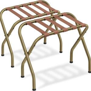 Luggage Stand, Foldable Steel Rack | Gold