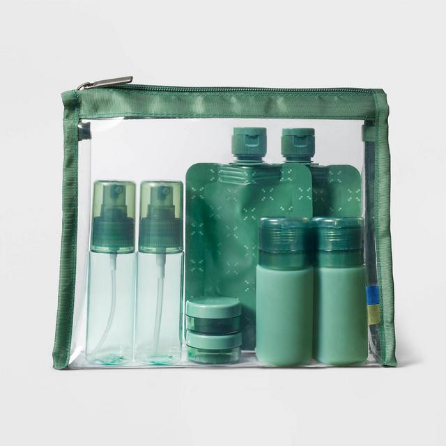 8pc Complete Travel Toiletry Set Dark Ivy - Open Story™
