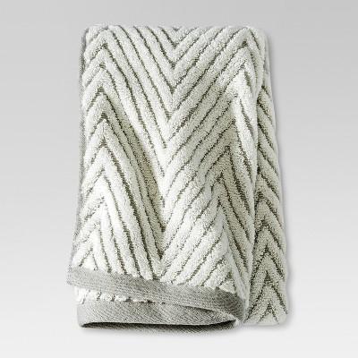 Chevron Textured Hand Towel Cream/Gray - Threshold™