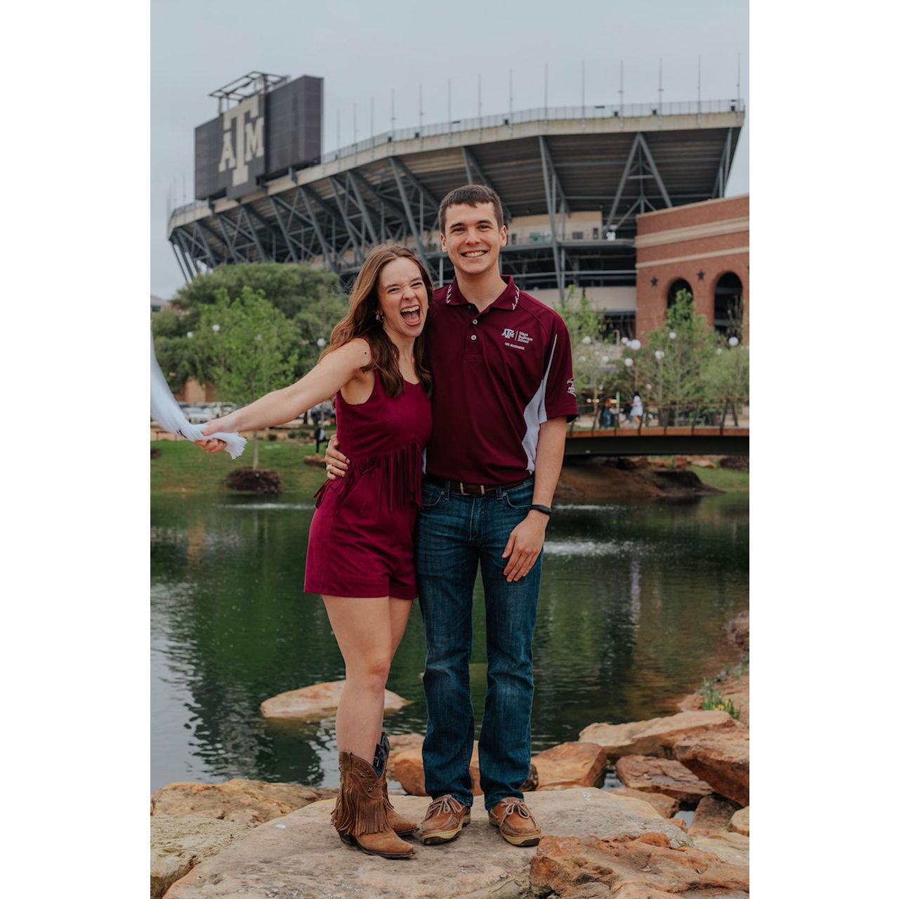 McKinley and Oren have been to 14 Texas A&M football games together.