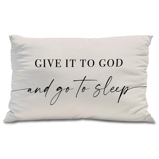 Knibeo Give It to God and Go to Sleep, Decorative Pillows for Bed, Throw Pillows for Bed, 12'' x 20'' Inch Pillow Case, Decorative Bed Pillows for Bedroom, Cream-Coloured