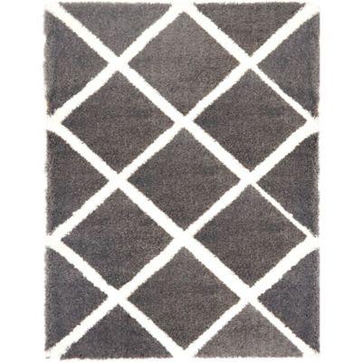Home Dynamix Oxford 7-Foot 10-Inch x 10-Foot 2-Inch Oxford Shag Area Rug in Dark Grey