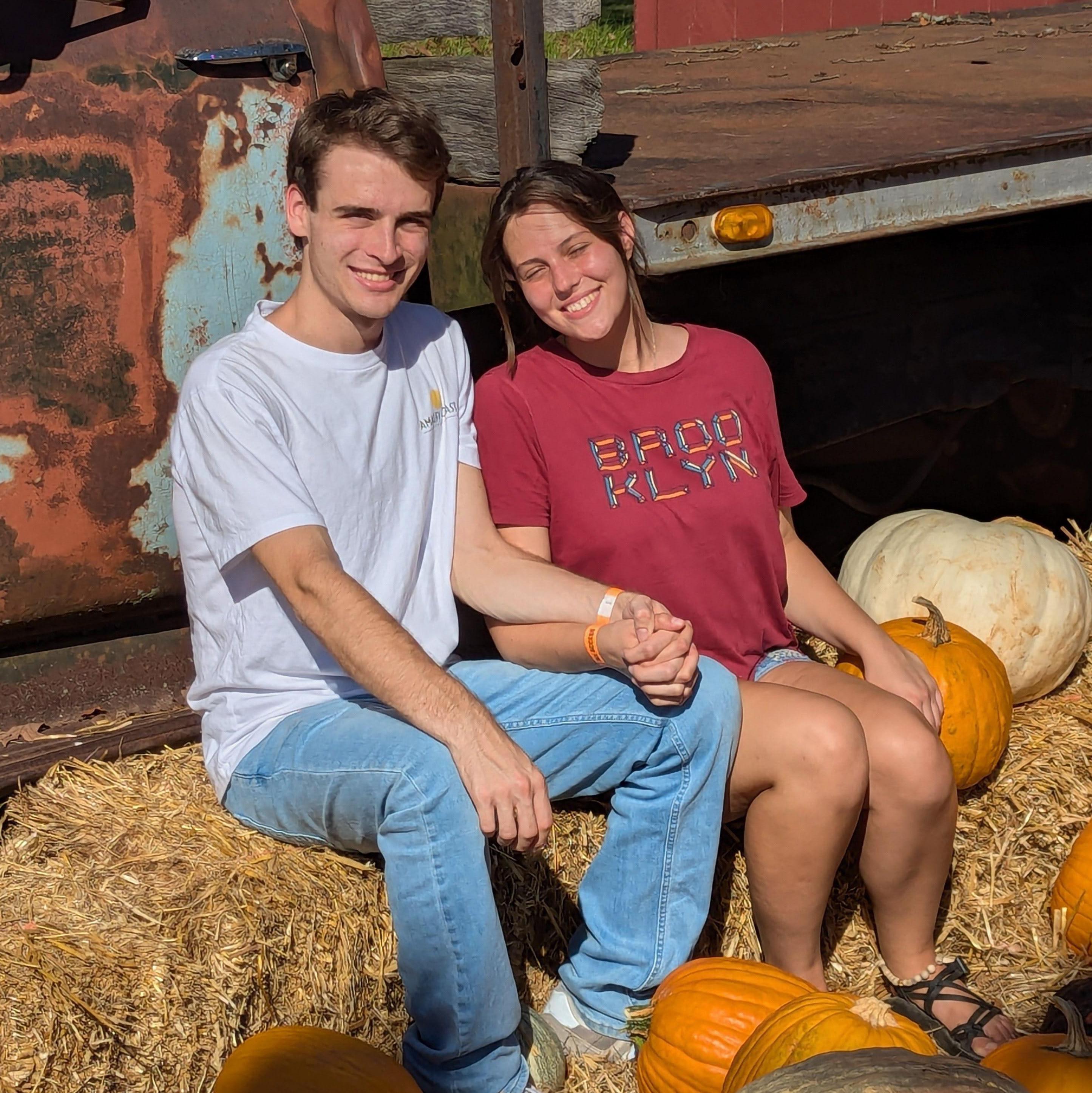 Hannah and Ethan's first pumpkin patch