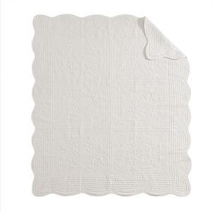 Madison Park Marino Oversized Quilted Throw Blanket with Scalloped Edges