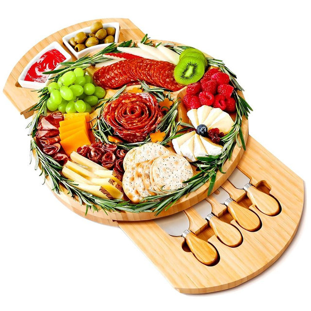 Charcuterie Boards, Thereye Cheese Board with Knife Set, Bamboo Charcuterie Board Set-𝐓𝐡𝐚𝐧𝐤𝐬𝐠𝐢𝐯𝐢𝐧𝐠 𝐆𝐢𝐟𝐭, 𝐂𝐡𝐫𝐢𝐬𝐭𝐦𝐚𝐬 𝐆𝐢𝐟𝐭, Housewarming Gift, Wedding Gift