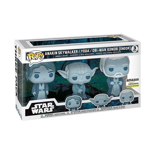 Funko Pop! Star Wars: Across The Galaxy - Force Ghost 3 Pack, Anakin, Yoda, OBI-Wan, Amazon Exclusive