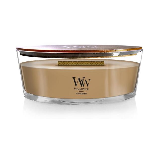 WoodWick Gilded Sands Scented, Ellipse Candle, Crackles as it Burns, Up to 50 hrs Burn time, Perfect for Gifting, 16oz