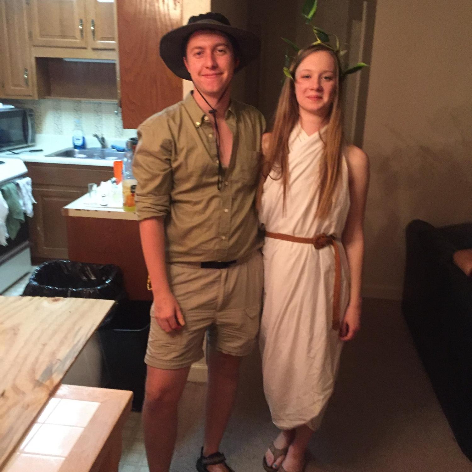 Halloween! Joey an explorer, Allison a Greek goddess!