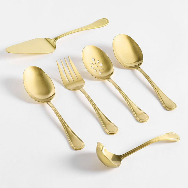 Caterer's Box Serving Utensils, Set of 6 - Gold