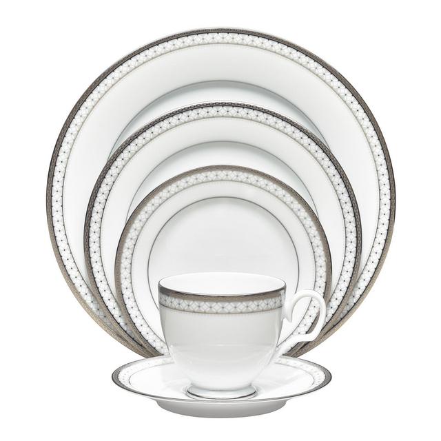 Noritake Rochester Platinum 5 Piece Place Setting