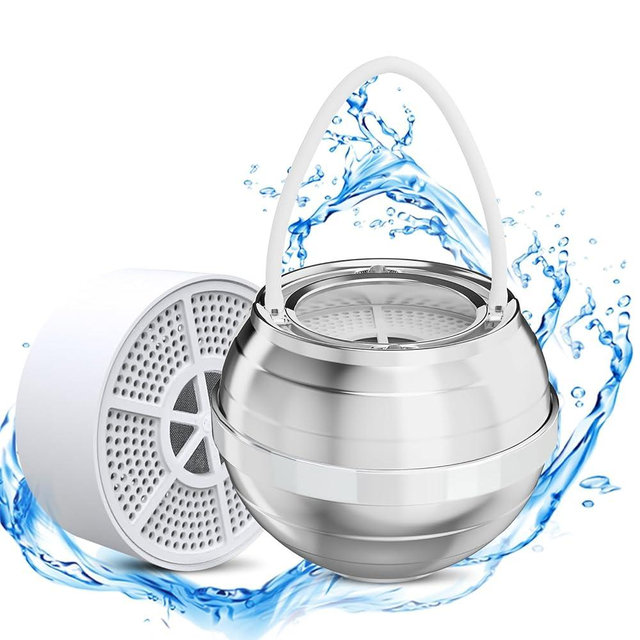 CUOLL Bath Ball Filter - Premium Bathtub Water Filter for Softer Skin & Hair, Bathtub Filter for Tub Faucet | 2,500 Gal of Filtration | BPA Free | Easy to Install（Silver）