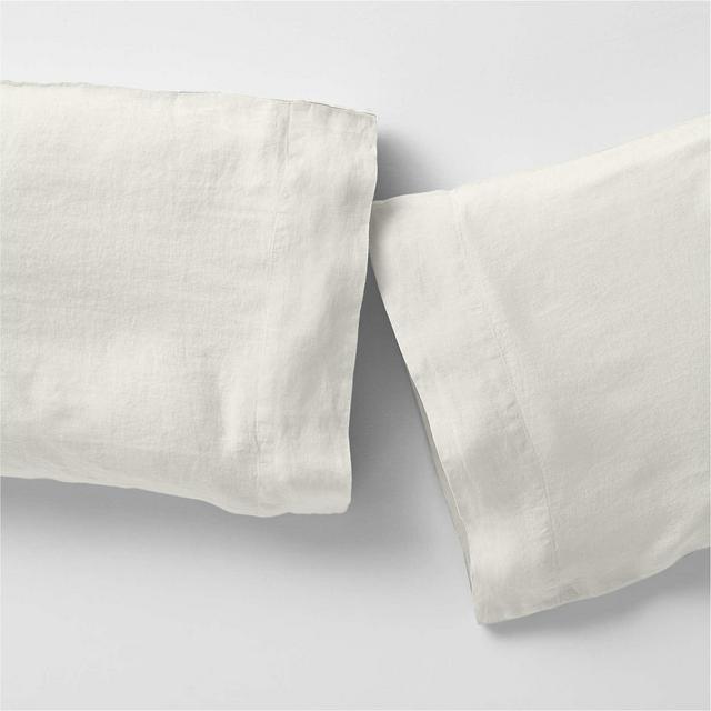 European Flax ®-Certified Linen Warm White Standard Pillowcases, Set of 2