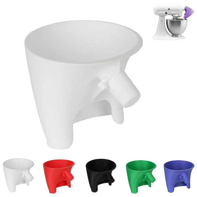 Flour Funnel for Kitchen Aid Mixer Attachment, Mess-Free Flour Funnel for 4.5-5 Qt Tilt-Head KitchenAid Stand Mixer, Easy-Pour Attachment for Baking Essentials (White)