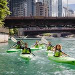 Kayaks on the Lakefront or River