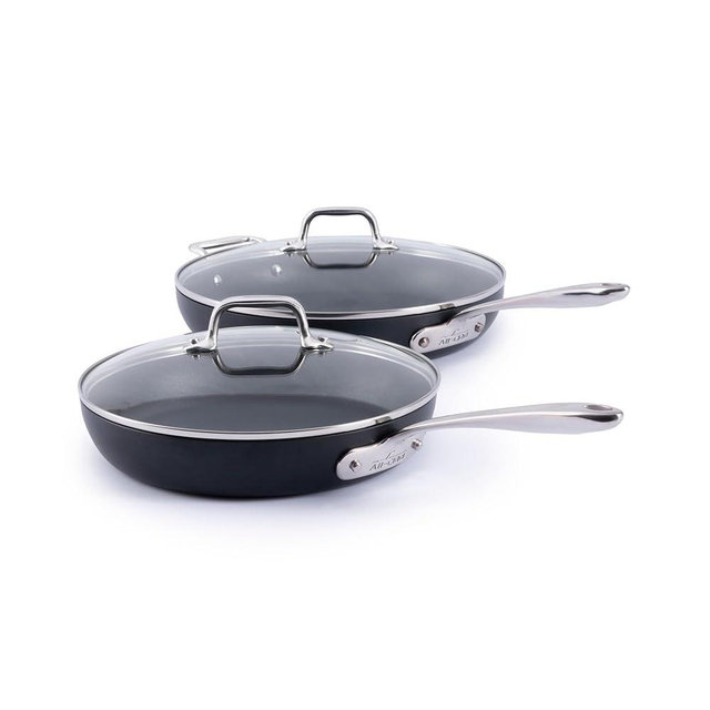 All-Clad HA1 Expert Cookware, Nonstick 2 Piece Fry Set with Lids, 10 & 12 inch