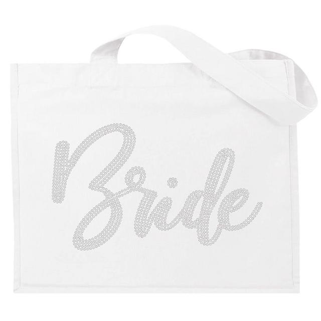 Rhinestone Canvas Bride Tote - Bride to Be Gift Bags JUMBO SIZE 18" x 14" Tote Bag - Tote Bag Bridal Gifts