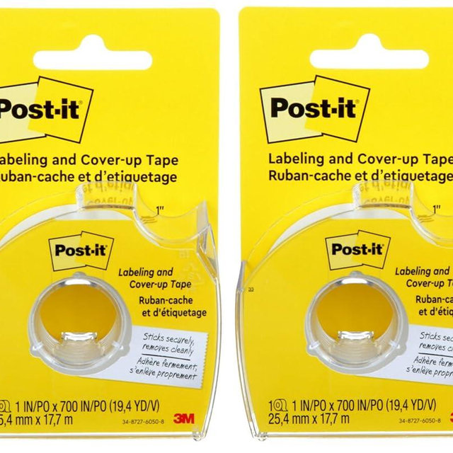 Post-it : Removable Cover-Up Tape, Non-Refillable, 1" x 700" roll -:- Sold as 2 Packs of - 1 - / - Total of 2 Each
