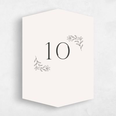 White Diamond Wedding Table Number - Creston