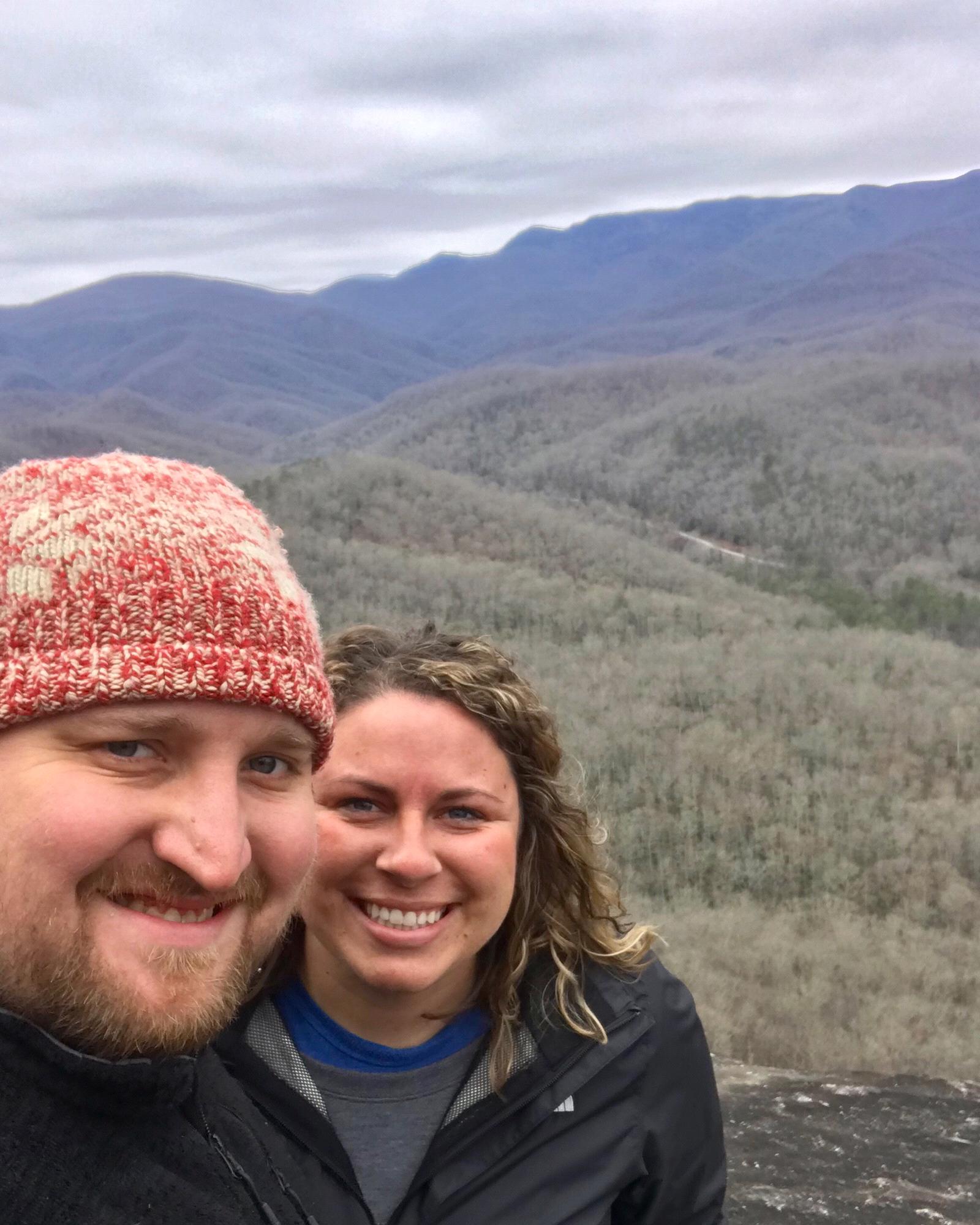 Enjoying a hike in Asheville