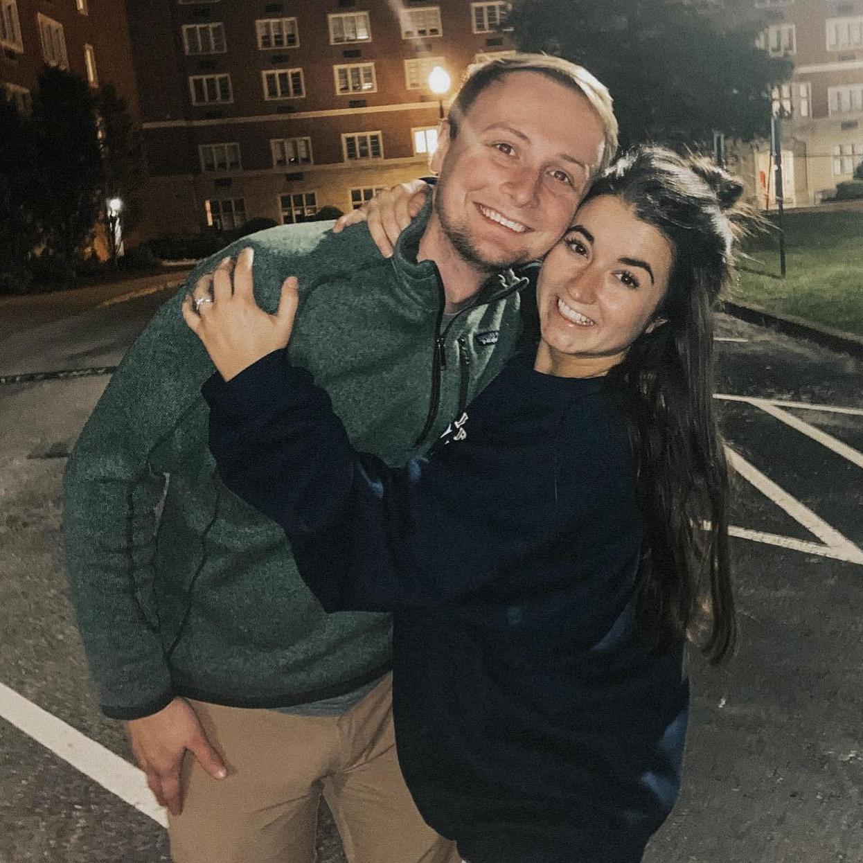 This is us standing in the parking spot where we met in July of 2018. We took this the night before Annelise moved back to Nashville after Graduating from UTK.