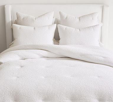 Queen Sized White Vintage Washed Cotton/Linen Comforter