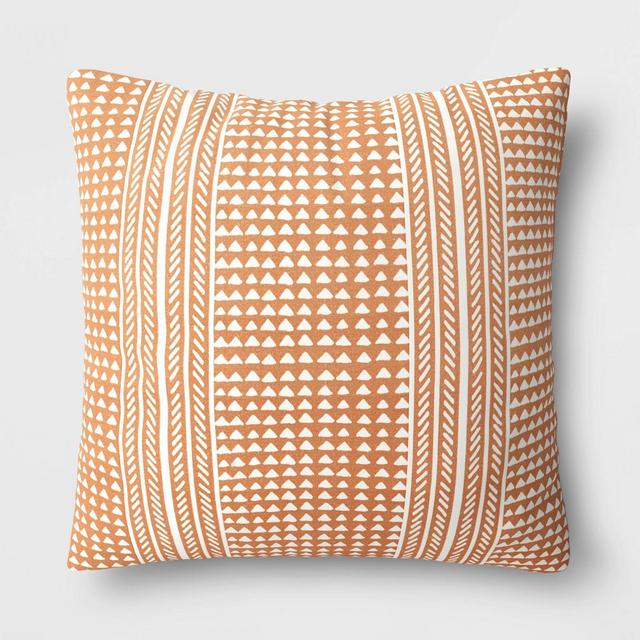 DuraSeason Fabric™ Outdoor Throw Pillow Ayleen Stripe Orange - Threshold™