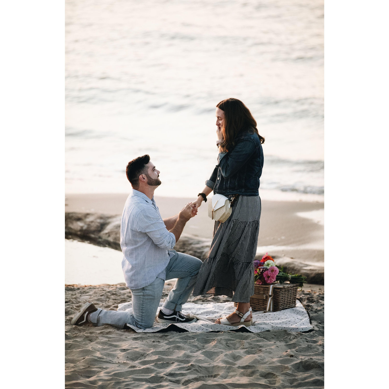 A few short months later, Michael popped the question on the beach in Montauk. It was the perfect sunset, evening, and surprise.