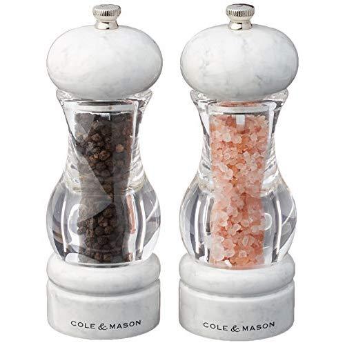 Cole and Mason H321858U 105 Salt & Pepper Mill Gift Set, 6.5", Marble