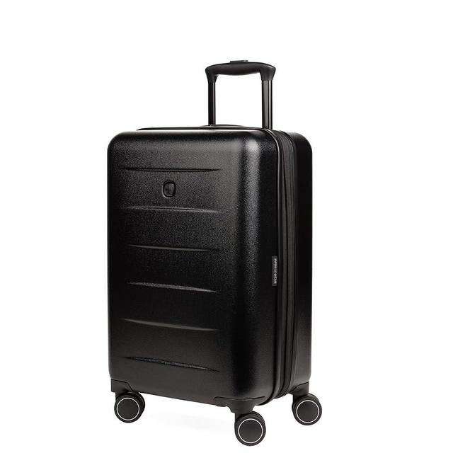 SwissGear 8020 Eclipse Hardside Expandable Luggage with Spinner Wheels, Black, Carry-On 18-Inch