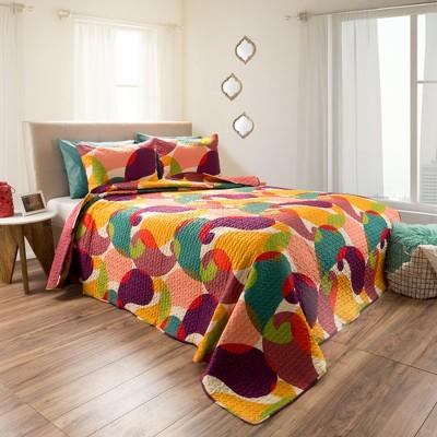 3pc Full/Queen Reversible Evelyn Embossed Quilt Set Pink Rose - Yorkshire Home