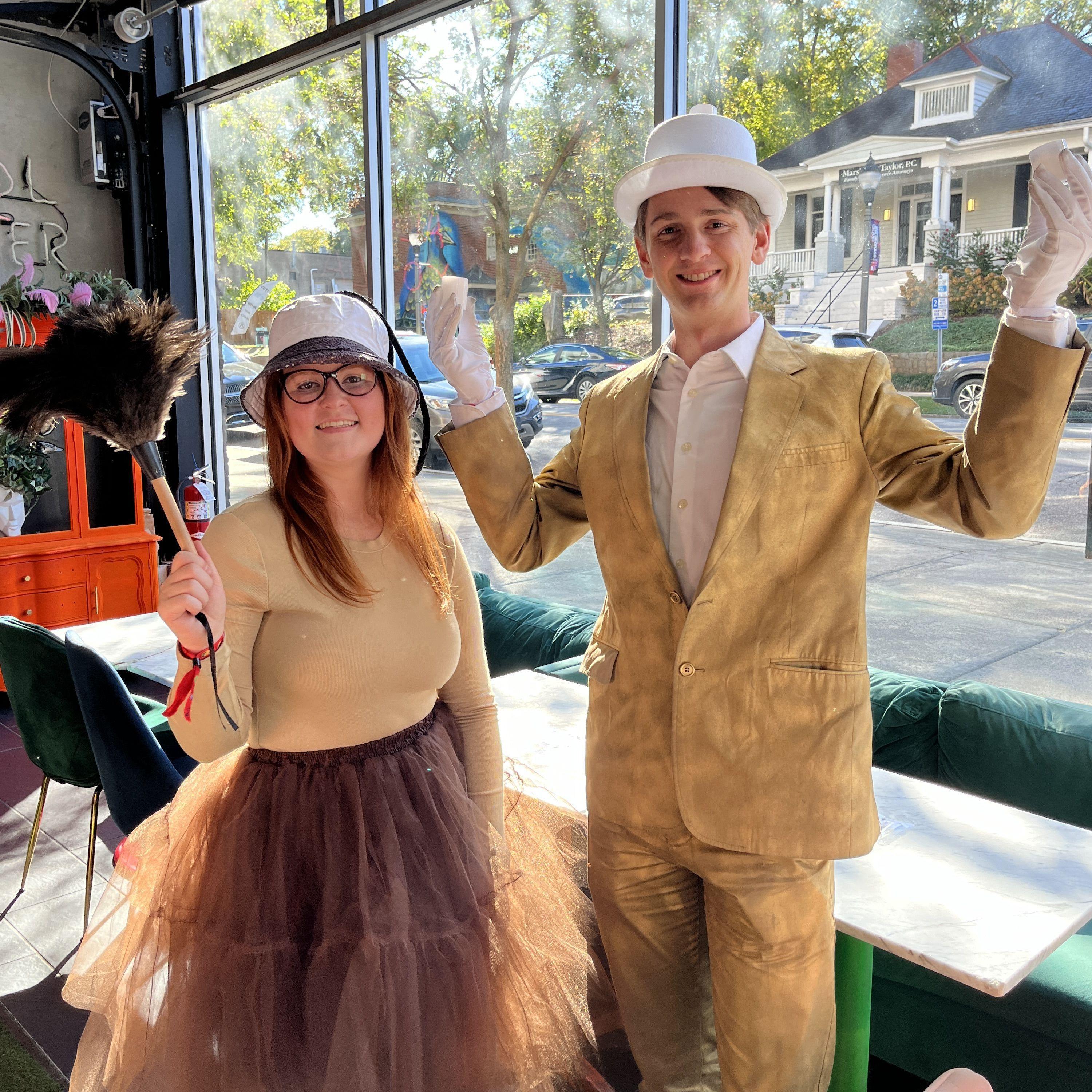 Lumiere and Plumette from Beauty and the Beast for Halloween 2023