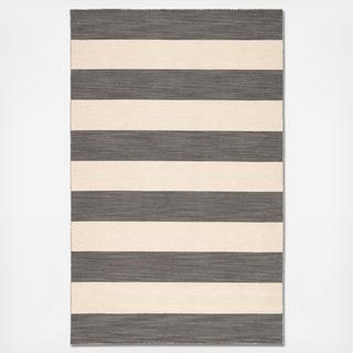 Flat-Weave Wool Tierra Rug Gray/Ivory