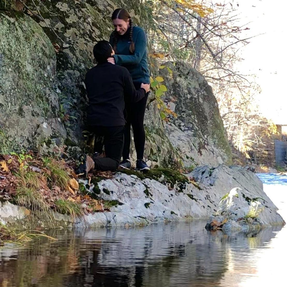 Chris proposing on October 17, 2020