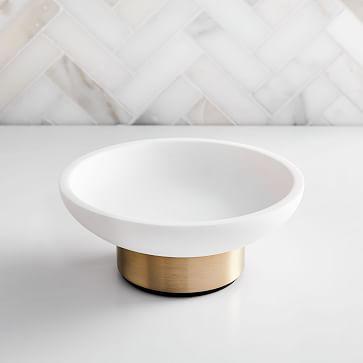 Modern Resin Stone Soap Dish, White