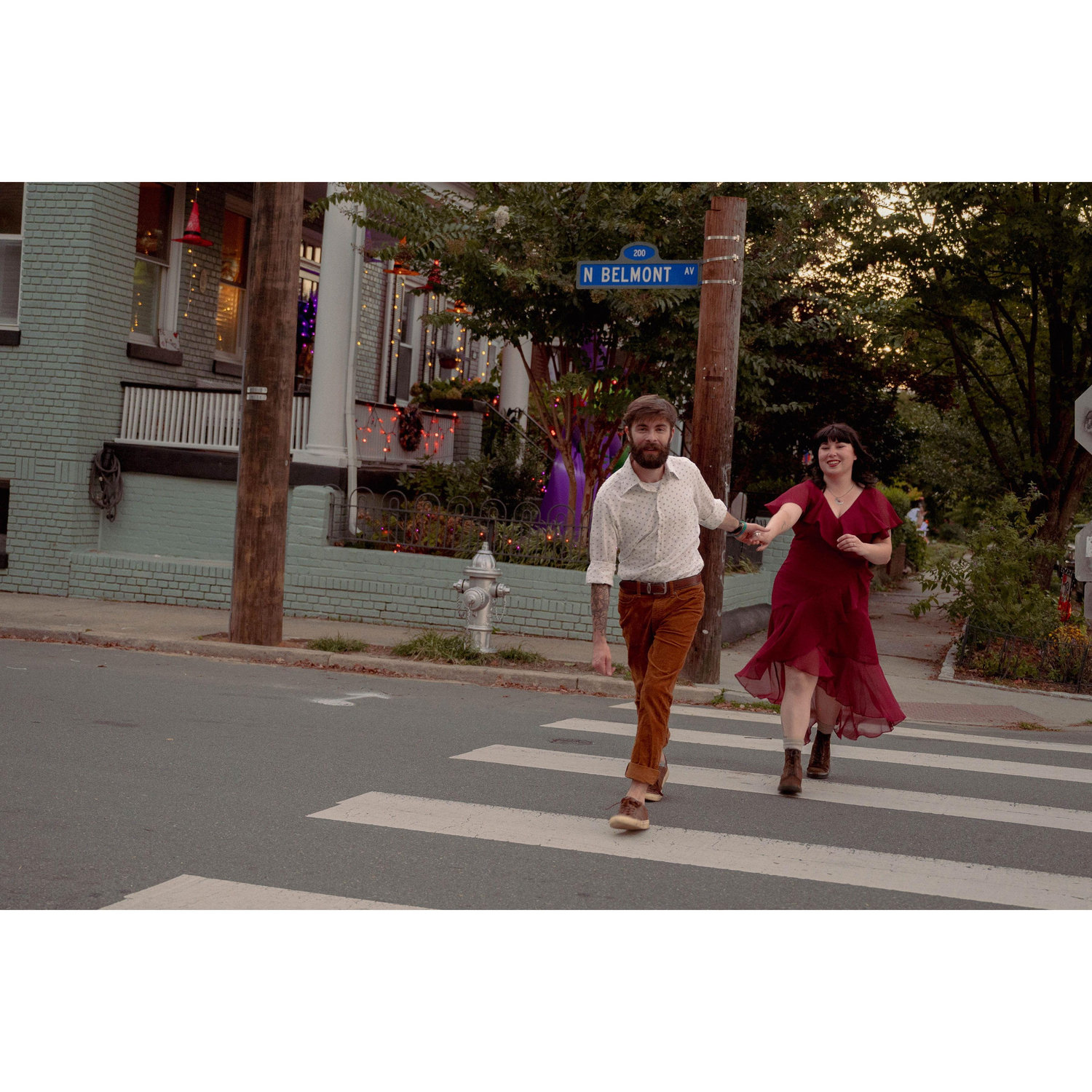 Our first date was a walk in Central Park and we walk together (with Otter) every single day. Here we are in our neighborhood!