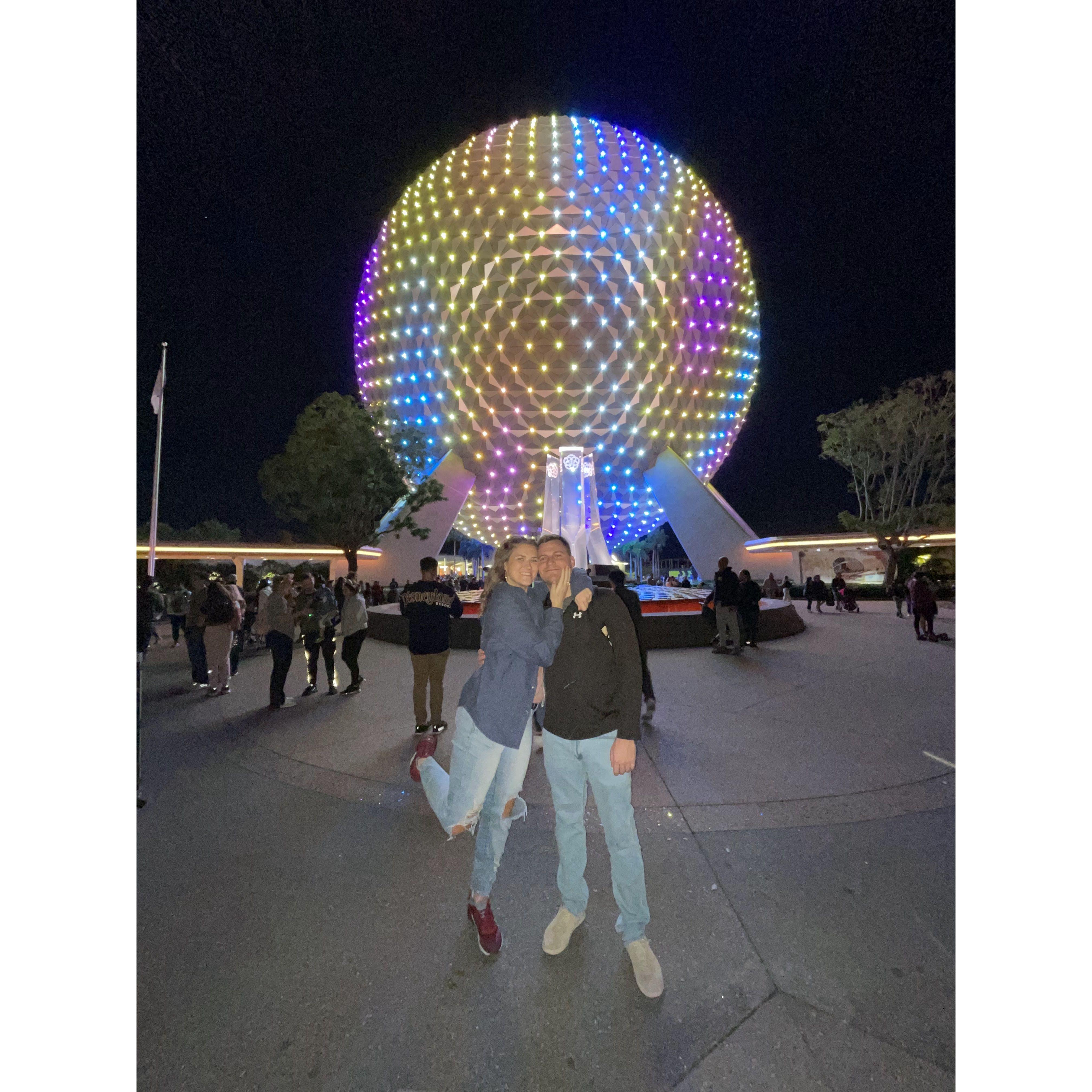 Matt's first time at Epcot in Orlando, FL