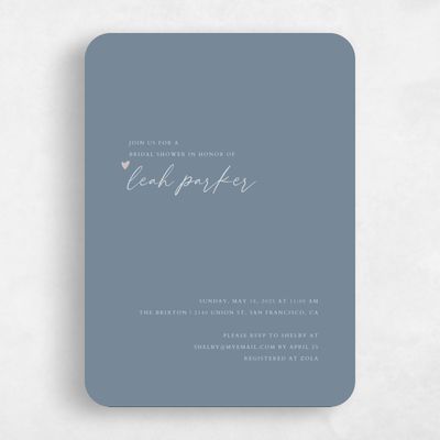 Blue Rounded Wedding Wedding Shower Invitation - Marley Classic