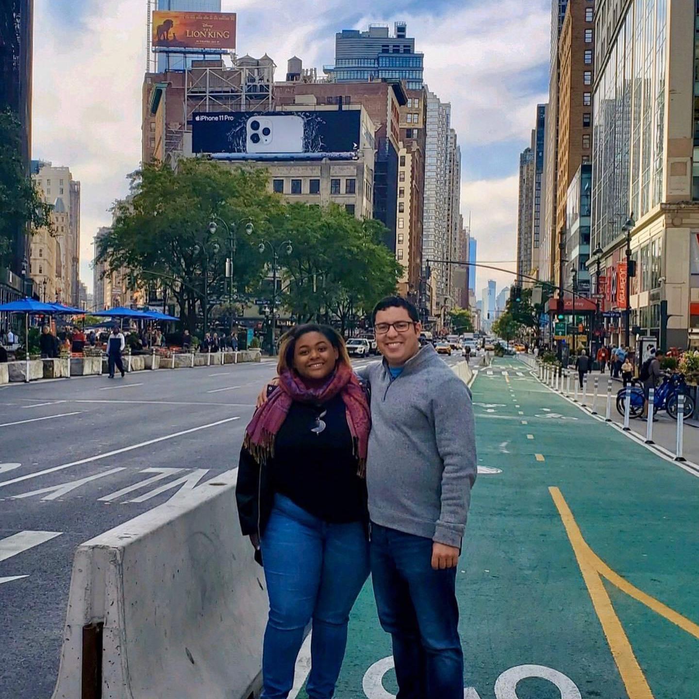 The first trip they took together was in New York. They try to go at least once a year and now Gabriel's parents love joining them.
