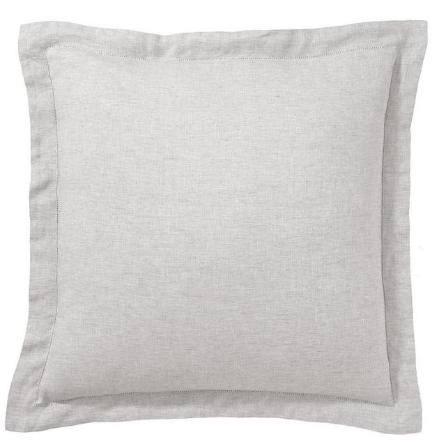 Soft Gray Belgian Flax Linen Shams, Euro, Set of 2