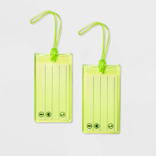 2pk Jelly Luggage Tag Lime Green - Open Story™