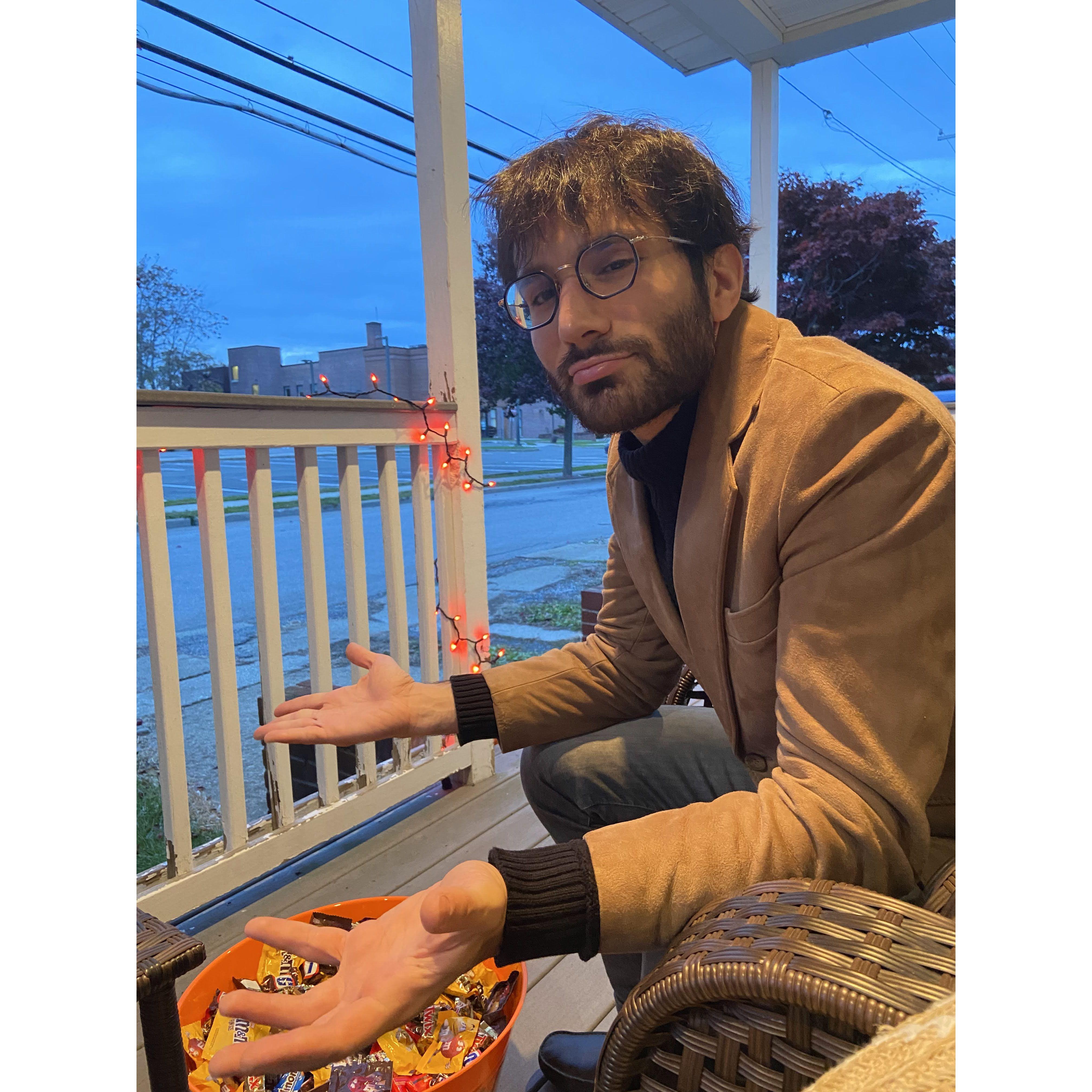 We waited for trick or treaters.... Beacon disappointed us with the turn out ;), but now we have candy for a full year