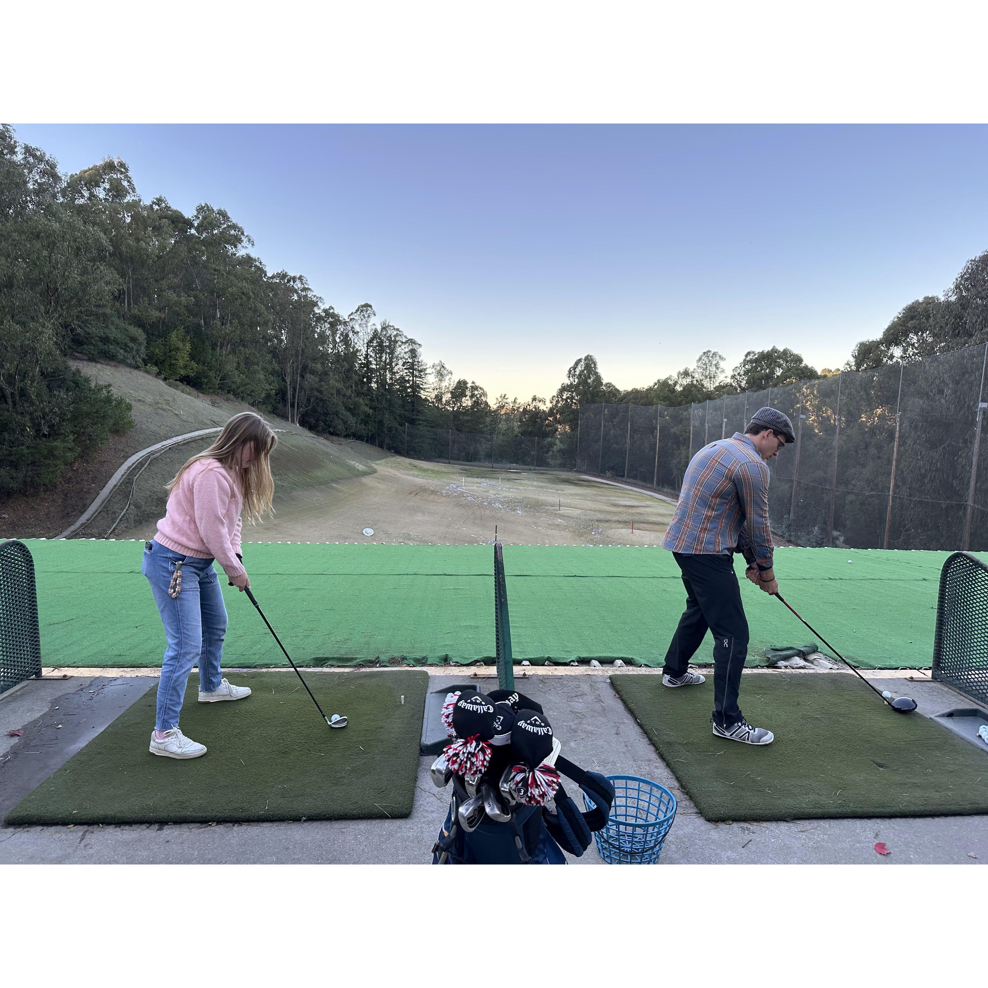 first time Chloe tried real golf ft. Granite's gpa