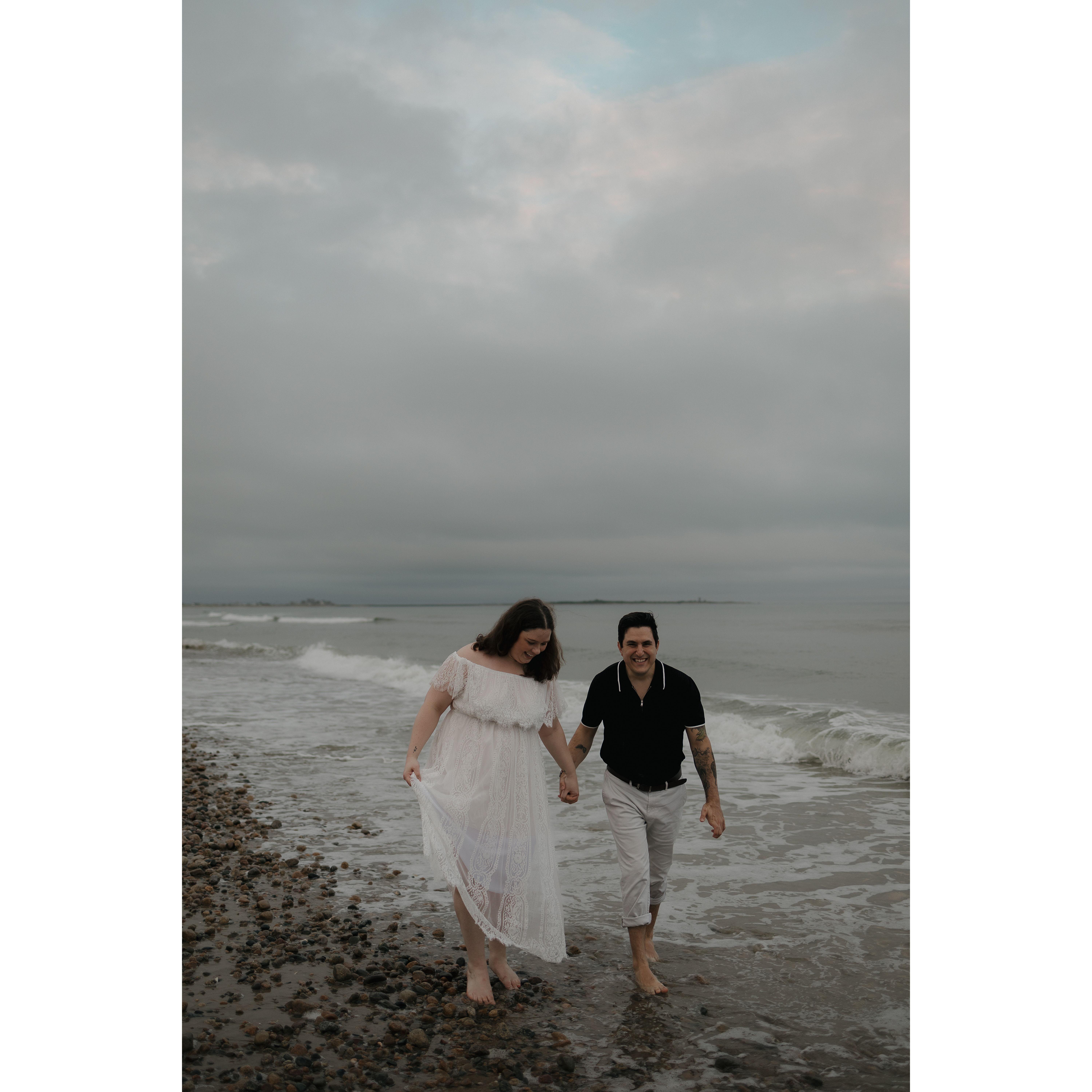 Our engagement photoshoot at Horseneck Beach in Westport, MA.
