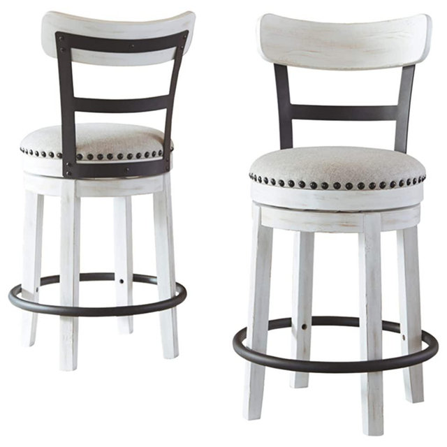 Signature Design by Ashley Valebeck Barstool, Counter Height, Whitewash