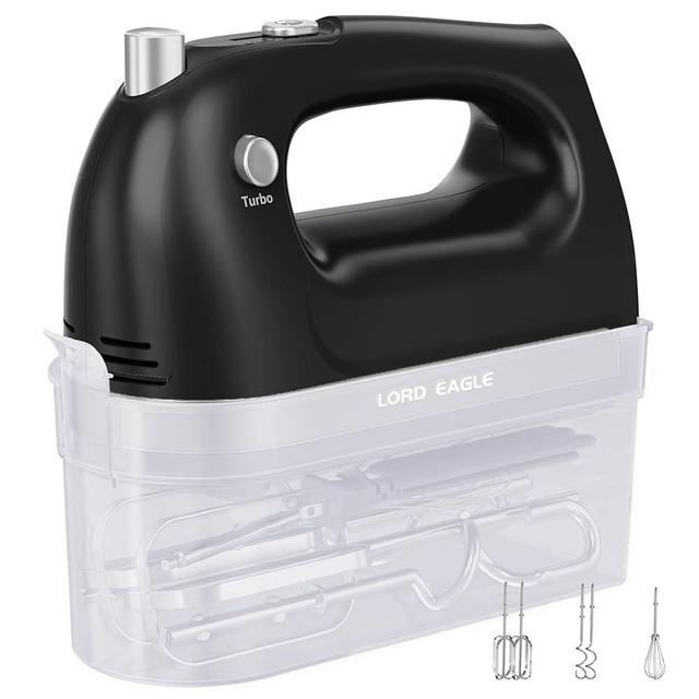 Lord Eagle Hand Mixer Electric 400W, 5 Speed handheld Mixer, 5 Stainless Steel Accessories for Baking Cake Egg Cream Food Beater, Turbo Boost/Self-Control Speed + Eject Button
