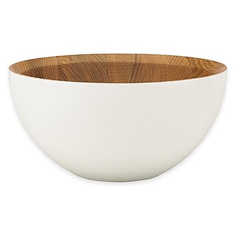 Dansk® The Burbs Large Wood Bowl in Natural/White