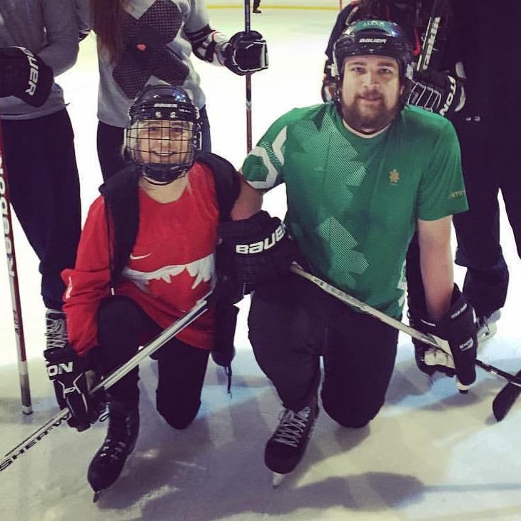 Marrying a Canuck means learning how to play hockey!