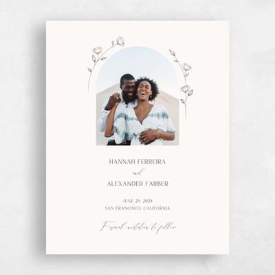 Beige Wedding Save the Date - Luana Photo
